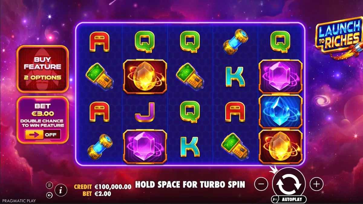 Interface do jogo Launch to Riches em um smartphone moderno